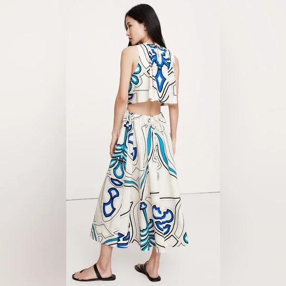 BANANA REPUBLIC COTTON POPLIN CUT-OUT MIDI DRESS - Picture 9 of 10